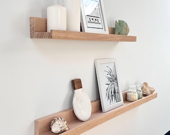 Wooden Display Ledge: Australian Timber Photo Shelf