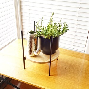 BAILEY with a SHELF Plant stand, Metal Plant Stand, Pot Plant Stand, Side Table image 5