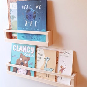 LIBRERIA IVY - Decorazione per cameretta, libreria per bambini, scaffale, scaffale in legno, libreria, scaffale per cameretta, attaccapanni per bambini, mensola per libri per bambini
