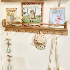 SOLOMON KIDS ORGANISER - Kids room decor, children&#39;s bookshelf, shelf, wooden shelf, book shelf, nursery shelf, kids coat rack, book ledge