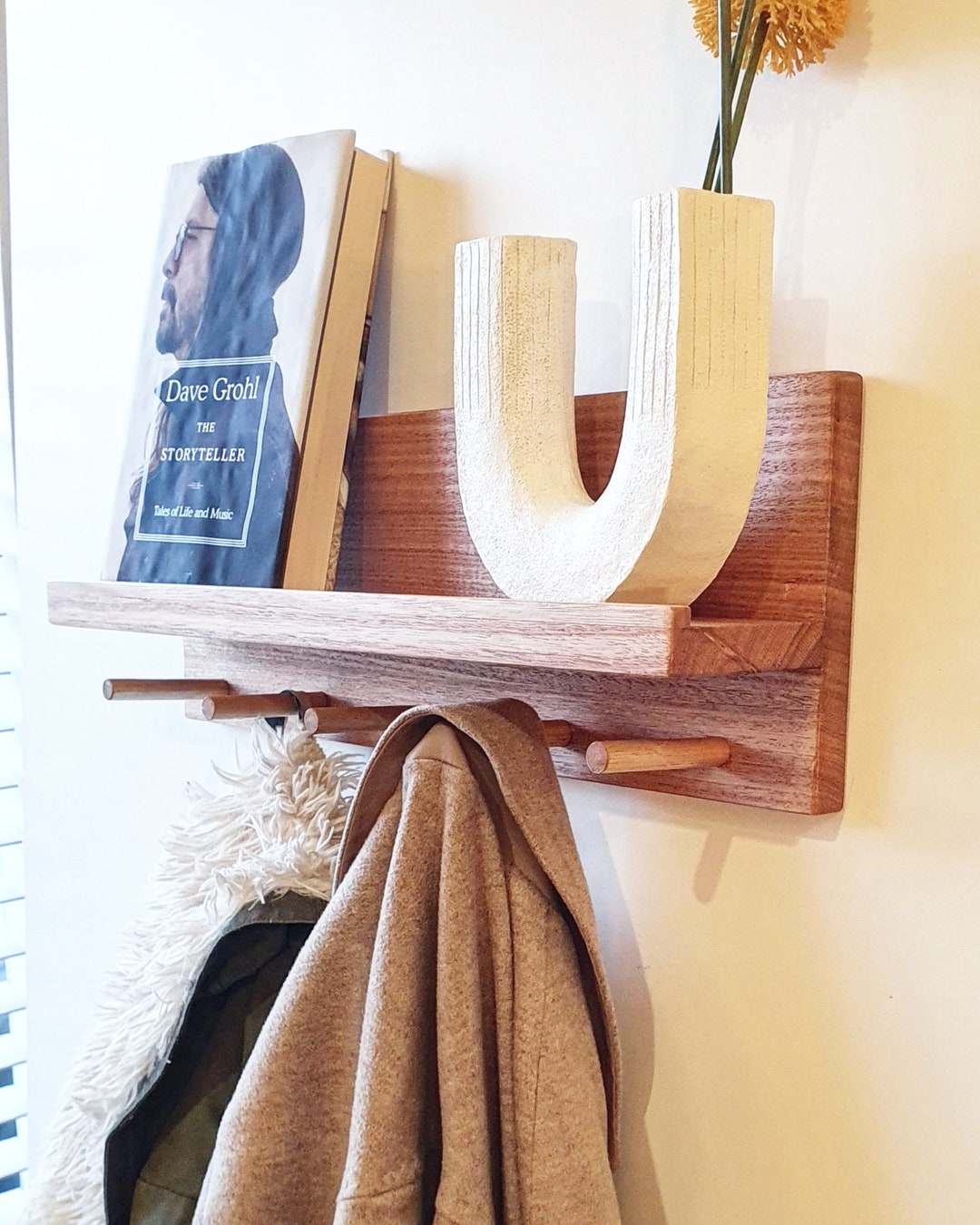 Buy JACK Entryway Organiser, Christmas Stocking Hooks, Wooden Shelf, Book  Shelf, Coat Rack, Key Holder, Peg Rail With Shelf Online in India
