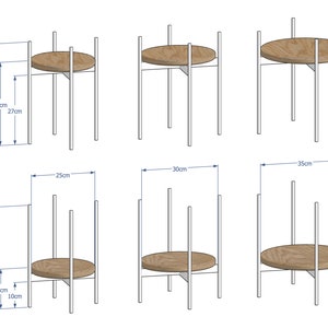 BAILEY with a SHELF Plant stand, Metal Plant Stand, Pot Plant Stand, Side Table image 8