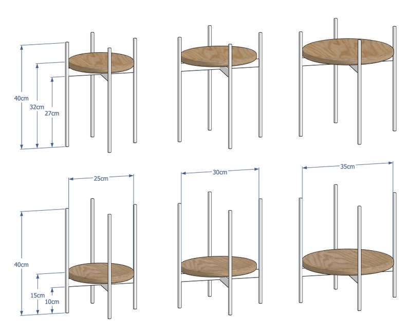 BAILEY with a SHELF Plant stand, Metal Plant Stand, Pot Plant Stand, Side Table image 8