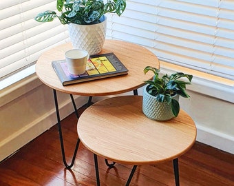 LEE - Side Table, Coffee Table, Small Table, Plant Stand, Nested Tables, Hairpin Leg Table, Wooden Table, Metal Table, Nested Table