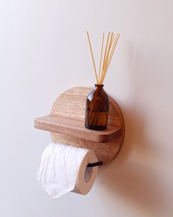 Solid Wood Roll Paper Holder Wall-mounted Tissue Holder Napkin Holders  Bathroom Shelves Paper Roll Holder