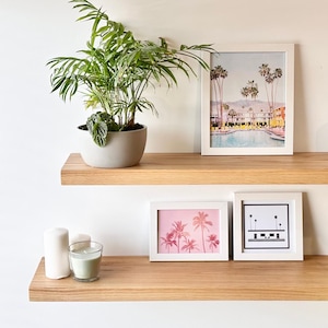 AMERICAN WHITE OAK Floating Shelves - Solid Wood, Thick Shelves, Choose your Size, Includes all Brackets to hang your own, Kitchen Shelves