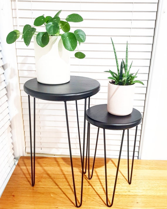 OLLIE Side Table, Coffee Table, Small Table, Plant Stand, Nested Tables,  Hairpin Leg Table, Wooden Table, Metal Table, Nested Table 
