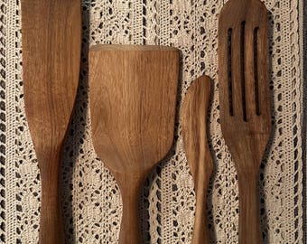 Spurtle: Acacia Spurtle and flipper set of 4
