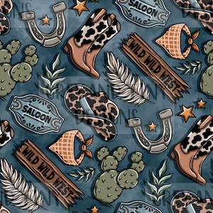 WESTERN, WILD WILD West, Cowboy, Cowboy Boots, Cowboy Hats Seamless