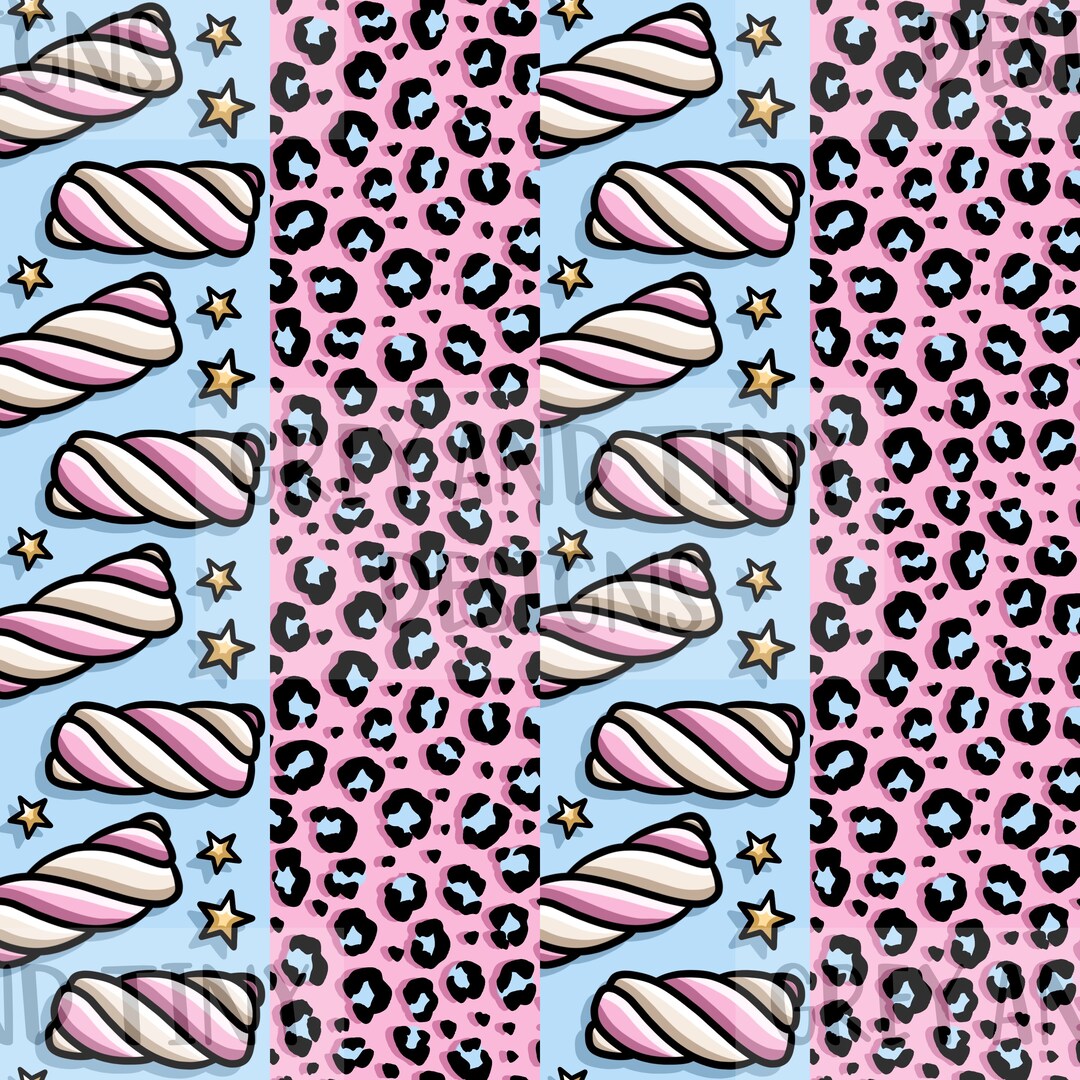 MALLOW STRIPES Marshmallow Pastel Cute Girly Leopard Print Etsy