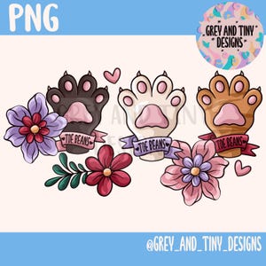 TOE BEANS, süße Katzenpfoten, Katzenmama Mama, 300 dpi, Aufkleber, kommerzielle Nutzung, digitales Papier, svg, PNG Datei, digitaler Download