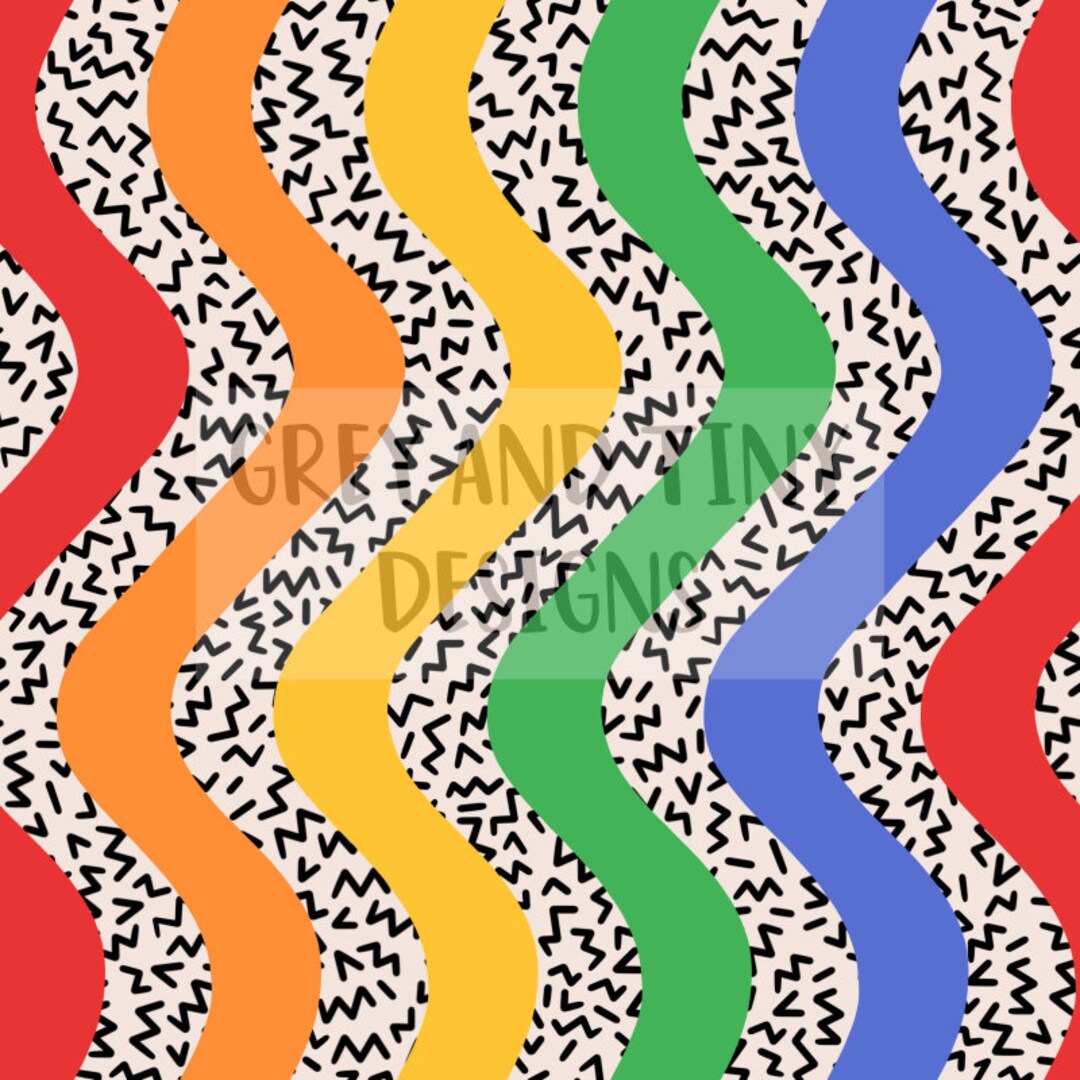80s Waves Wavey Retro 90s Pattern Seamless Design Digital - Etsy Canada