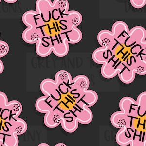 FUCK THIS, sweary, adult stickers, digital sticker, sarcastic snarky, 300dpi, Seamless Design pattern, Digital Download, Non Exclusive