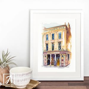 Original Watercolour Art of The Crown Liquor Saloon Pub, Belfast – Northern Ireland Landmark by Renowned Watercolour Artist
