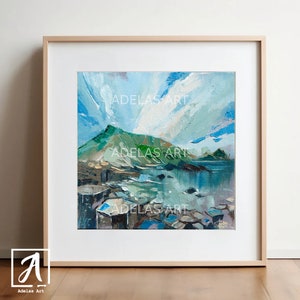 The Giant&#39;s Causeway, Northern Ireland • Oil Painting Illustration • Lovingly printed in Ireland • Irish Landscape Wall Art