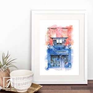 Books Upstairs Bookshop, Dublin • Ink & Watercolour Sketch • Lovingly printed in Ireland