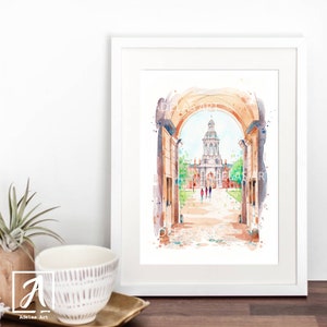 Trinity College Dublin, Ireland • Irish Nostalgia, Irish Buildings • Irish Landscape • Ireland Wall Art • Watercolour Art Print