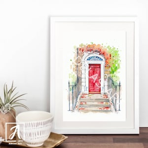 Colourful Doors of Dublin, Ireland • Georgian Doors • Victorian Doors  • Watercolour Art Print • Lovingly printed on Premium Board