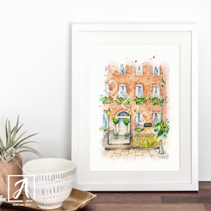 Dicey&#39;s Garden Dublin Watercolor Art Print: Irish Pub Illustration