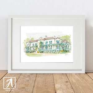 Ashley Park House Art Print • County Tipperary, Ireland • Irish Wedding Venue  • Watercolour Painting • Original Design by Adelas Art