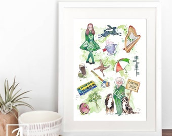 Irish St. Patrick's Day Print: Dublin Watercolor Art