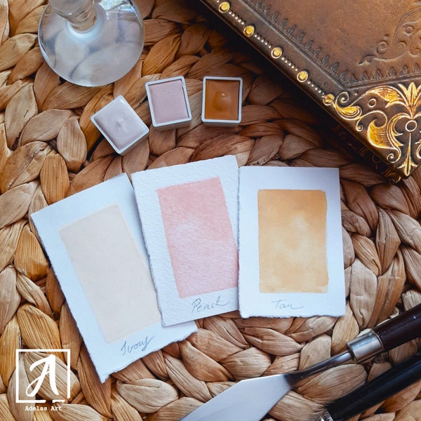 Skin Tones Watercolor Set • Handmade Watercolors • Skin & Blushes Color Palette • Watercolors Half Pans  • Created by an Artist for Artists