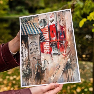 Dublin City Art Print - Original Art from Ireland - The Bankers Bar on Trinity Street - Irish pub - Urban landscape - Modern Irish Art