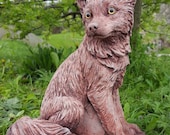 Beautiful FOX Stone Animal Statue Bespoke Highly Detailed Garden Ornament Decor