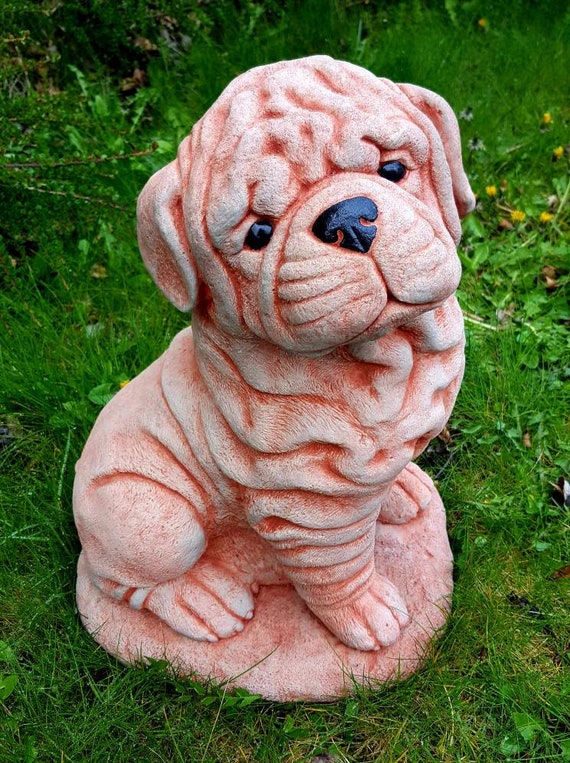 shar pei dog statue