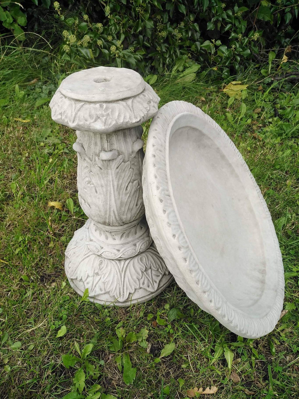 Beautiful ORNATE BIRD BATH Feeder Highly Detailed Stone Garden Etsy UK