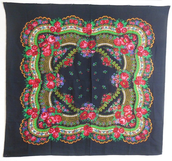 Wedding headscarf, Russian shawl, Soviet vintage U