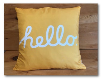 hello throw pillow