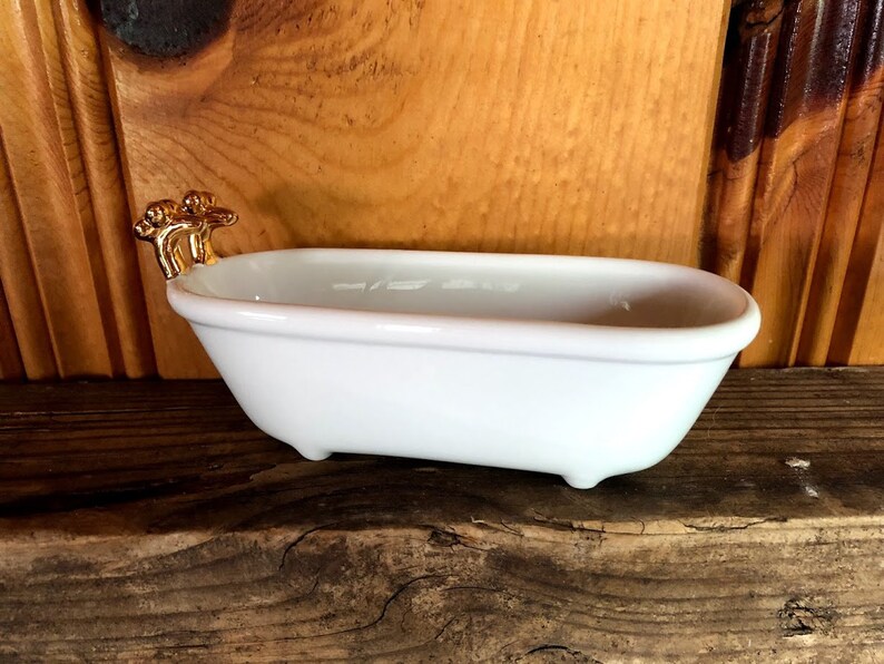 Glazed Ceramic Vintage Style Bath Tub Soap Dish With Hand Etsy