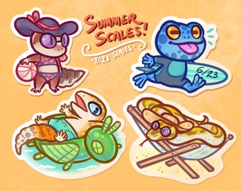 Summer scales! Sticker set, gloss