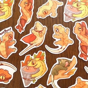 Crested Geckos! sticker set gloss