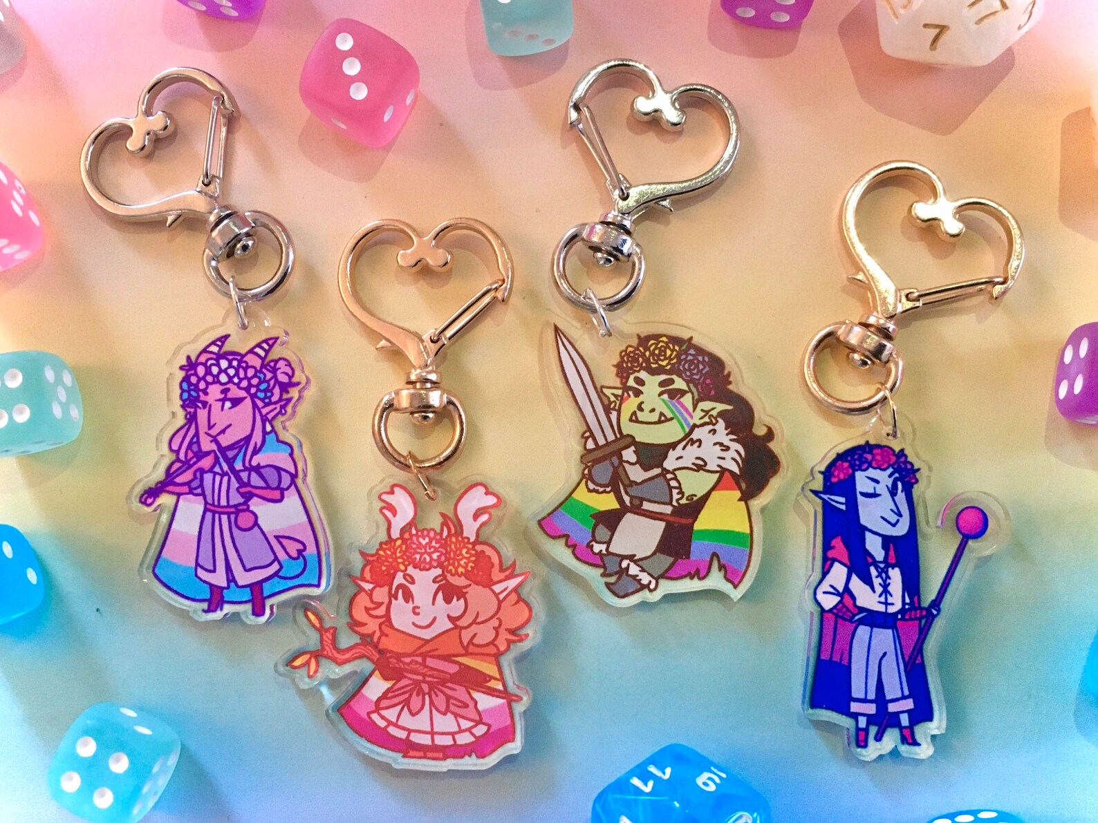 PRIDE ADVENTURERS Dnd LGBT acrylic charms Single sided Etsy