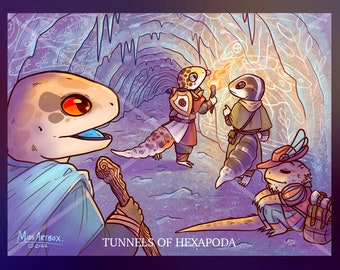 LIZADVENTURERS: Tunnels of Hexapoda Print 6x4.5" postcard