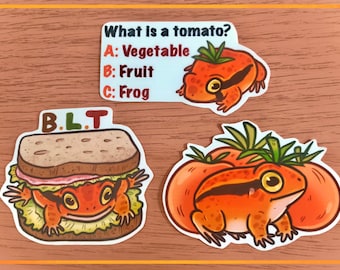 Tomato Frog Trio! - gloss sticker set