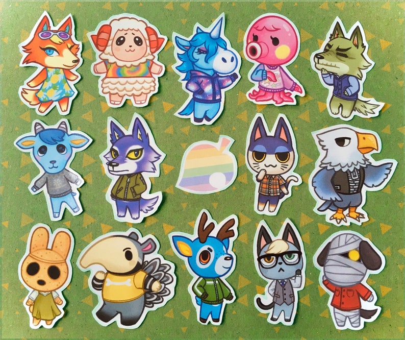 Animal Crossing Villager glossy sticker sets Etsy
