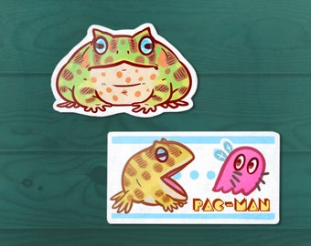 Pac-man frog! Sticker duo, gloss