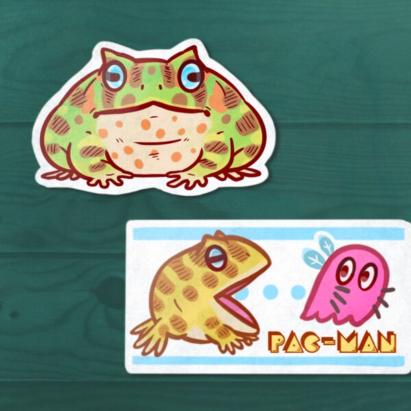 Pac-man frog! Sticker duo, gloss