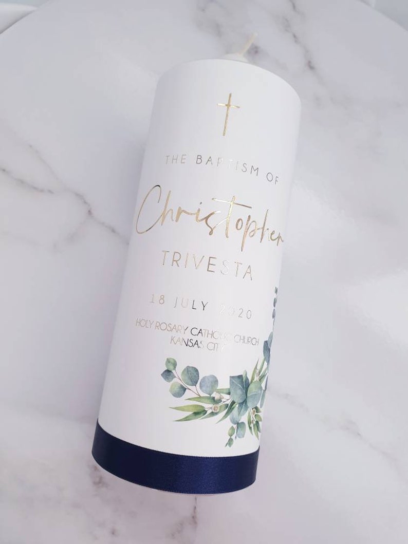 Baptism Candle Christening Candle Personalised Candle Etsy