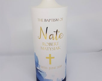 Baptism, Christening Candle, Personalised Candle, Memorial Candle, Wedding Candle, Church Pillar Candle