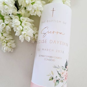 Custom Baptism Candle, Personalised Pillar Candle, Christening Candle, Name Candle, Custom Pillar Candle, Foiled Candle, Custom White Candle