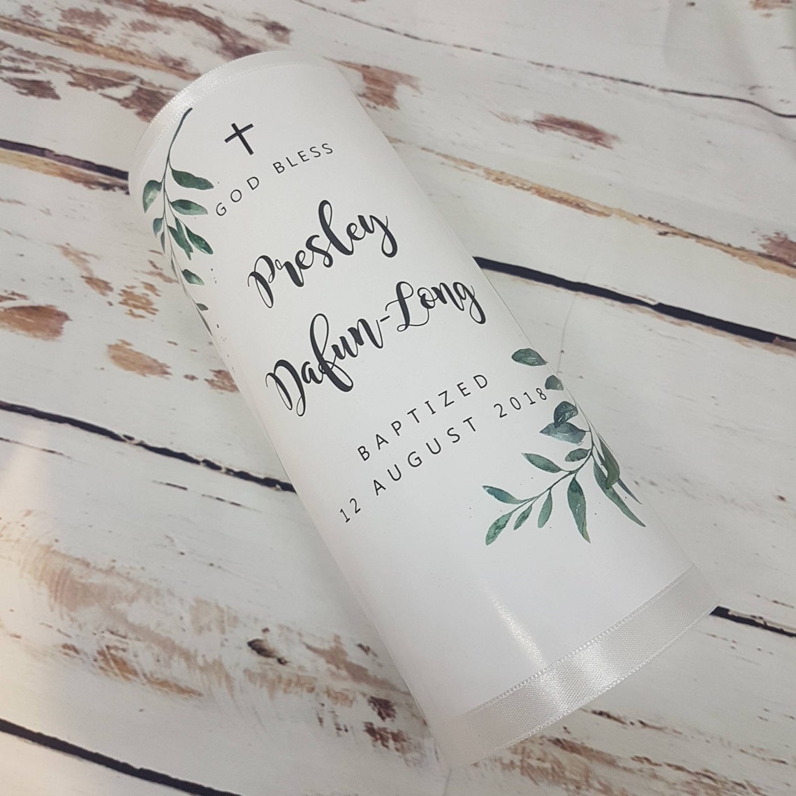 Baptism Candle Christening Candle Personalised Candle Etsy Australia