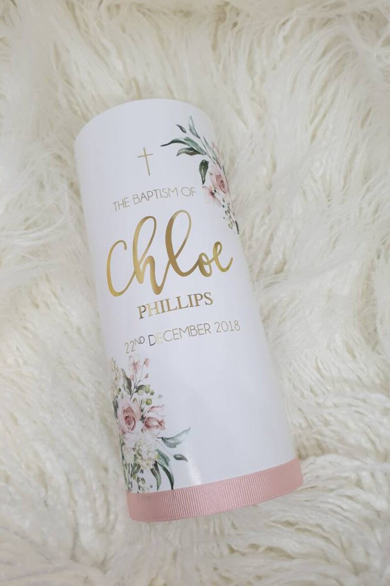 Baptism Candle Christening Candle Personalised Candle Etsy