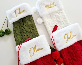Personalised Christmas Knitted Stocking