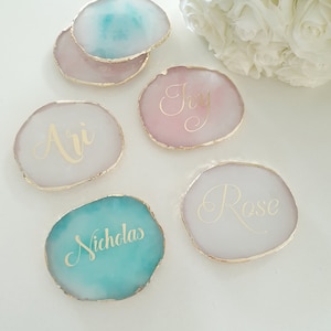Personalised Agate Look Coasters or Place Cards
