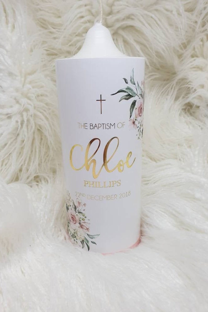 Baptism Candle Christening Candle Personalised Candle Etsy