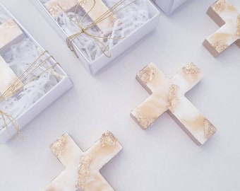 Catholic Resin Bonbomiere Cross - You choose your colours - MIN 20 PIECES